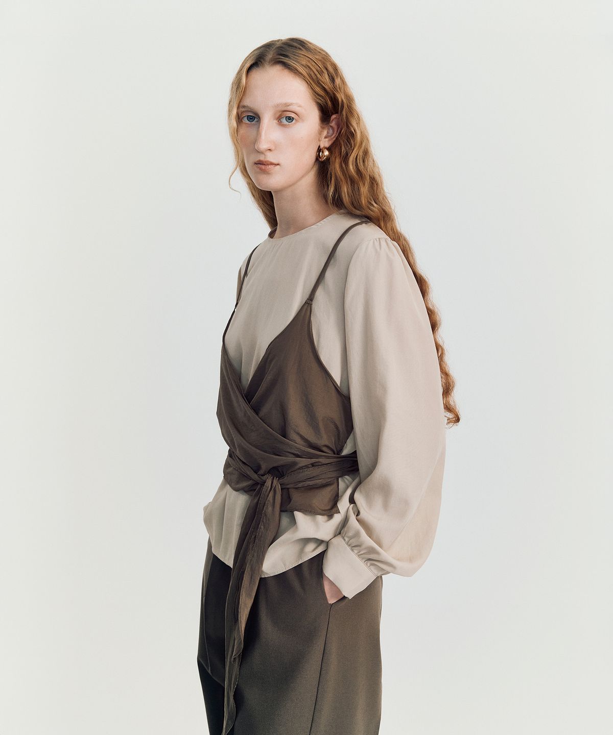 메이버유(MAYVERU) Helia Bustier Blouse _ Beige
