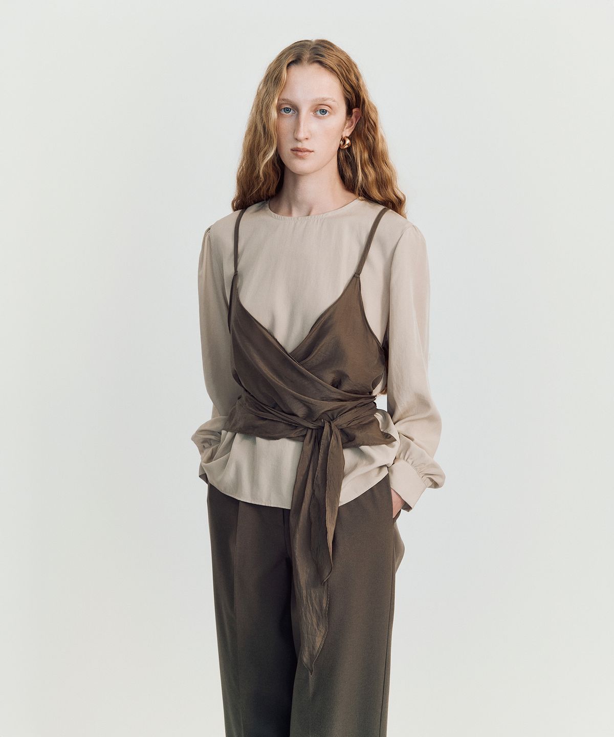 메이버유(MAYVERU) Helia Bustier Blouse _ Beige