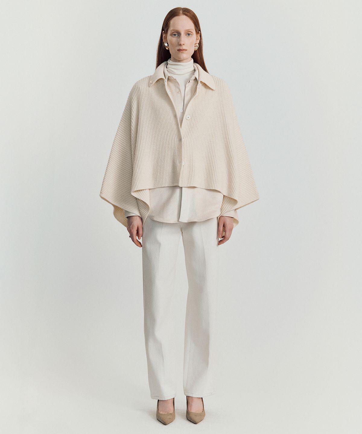 메이버유(MAYVERU) Roddie Cape Knit jacket _ Ivory