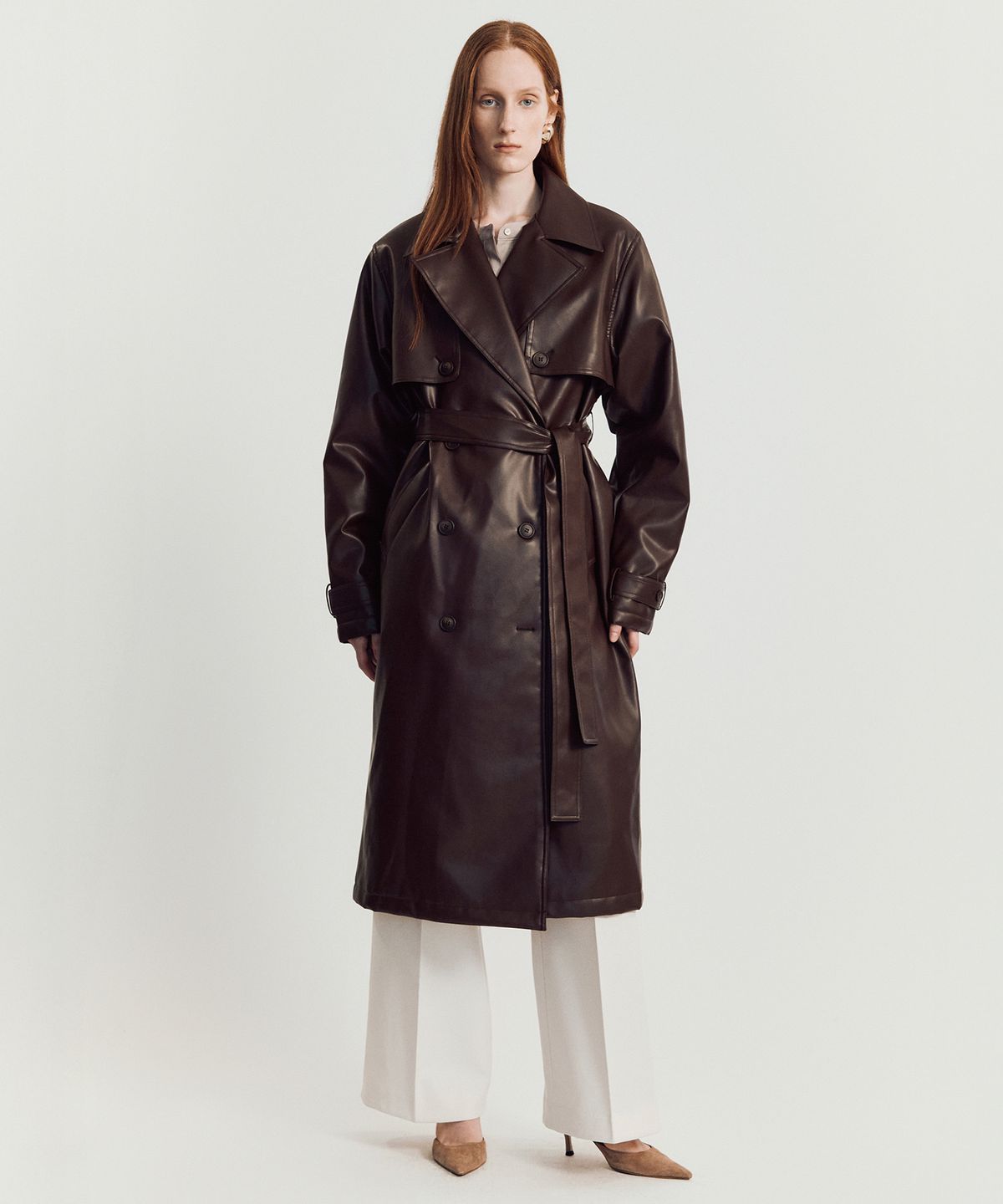 메이버유(MAYVERU) Fonda leather coat _ Brown