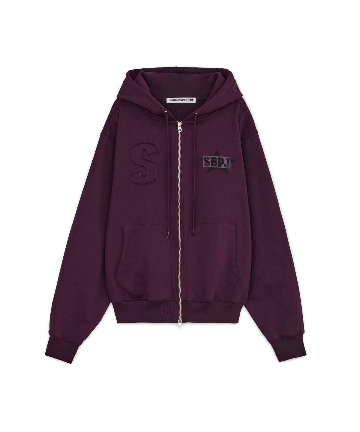 썬번프로젝트(SUNBURNPROJECT) Logo Patch Hoodie Zip-up, PURPLE