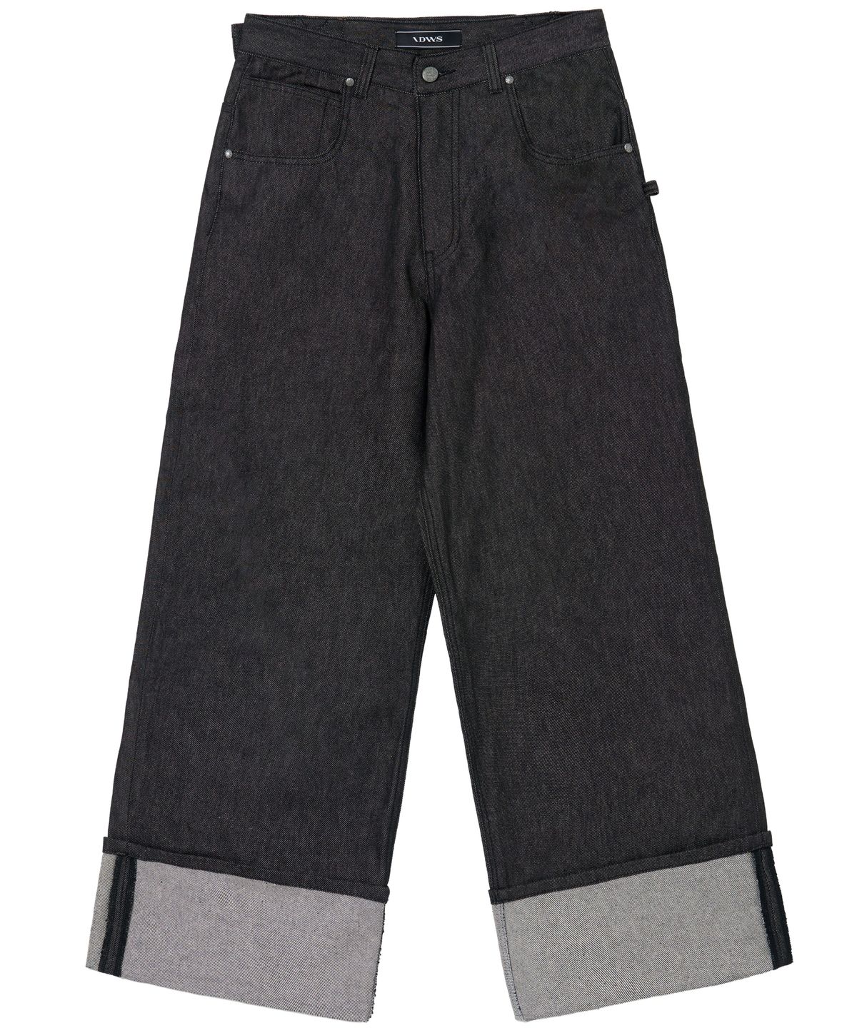 아이돈워너셀(IDWS) Bolly Roll Up Raw Denim Pants Black