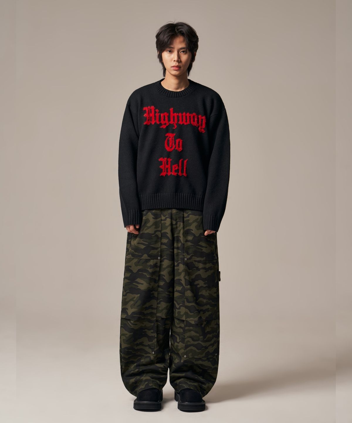 아이돈워너셀(IDWS) Oblique Print Pants Dark Multi