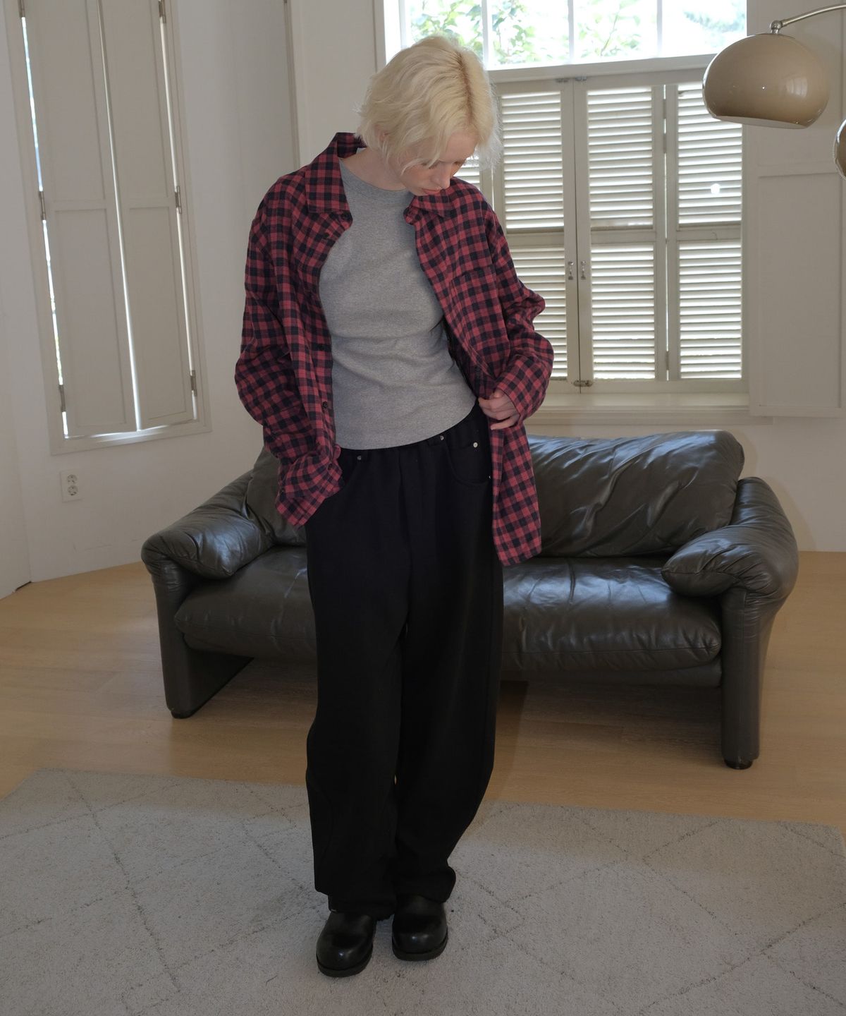 큐리티(CURETTY) C OVER-FIT CHECK SHIRT_PINK