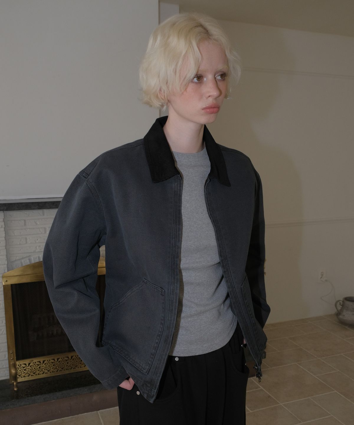 큐리티(CURETTY) C WASHED WORK JACKET_NAVY