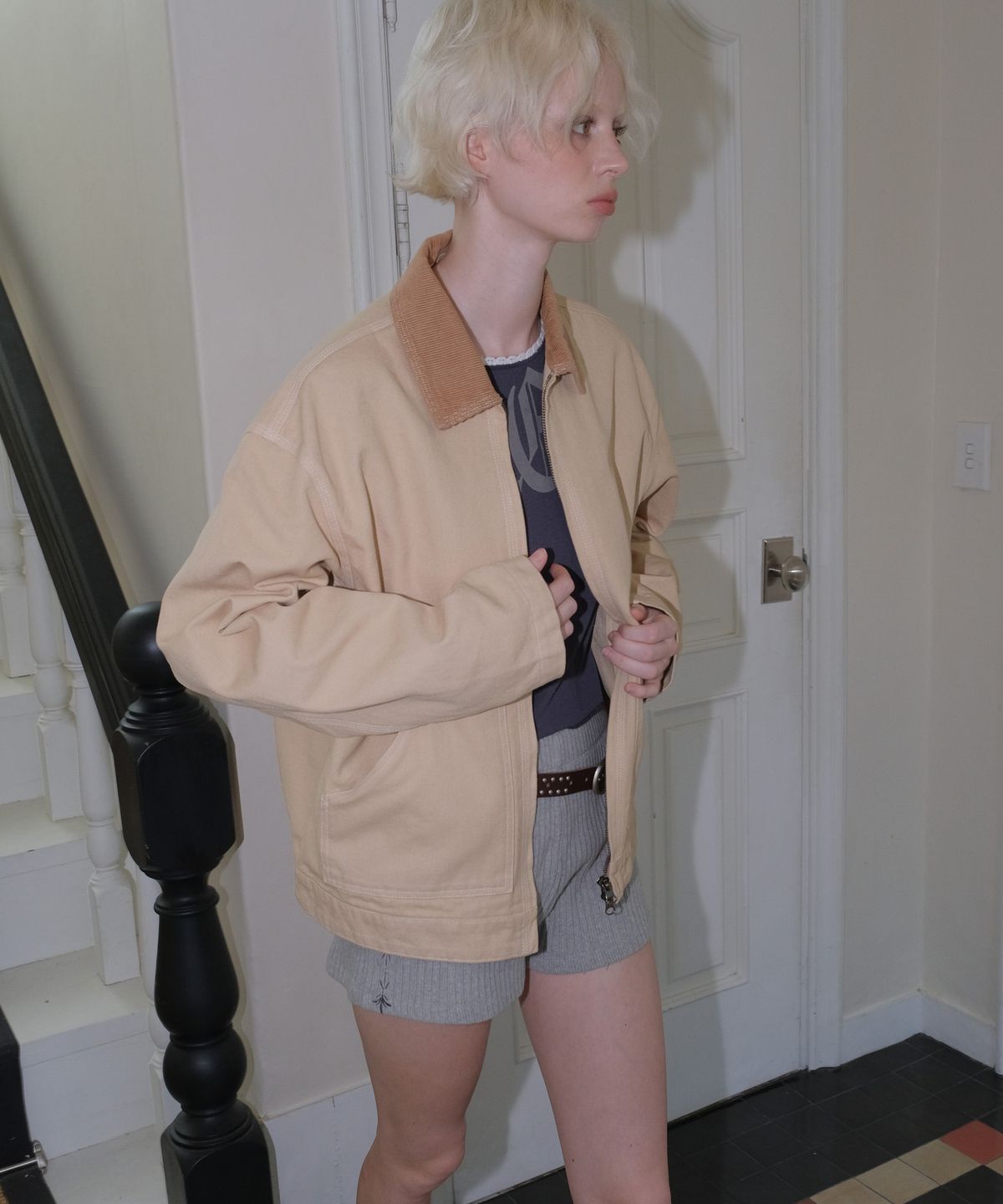 큐리티(CURETTY) C WASHED WORK JACKET_BEIGE