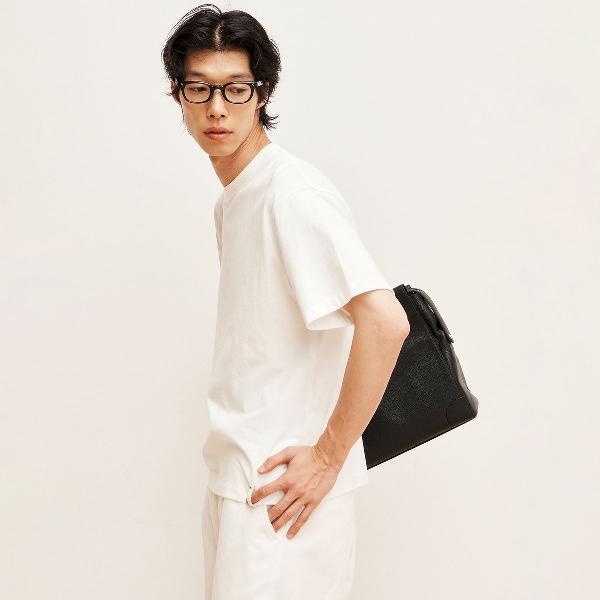 유스(YOUTH) Leather Trim H/S T-shirt (5color)