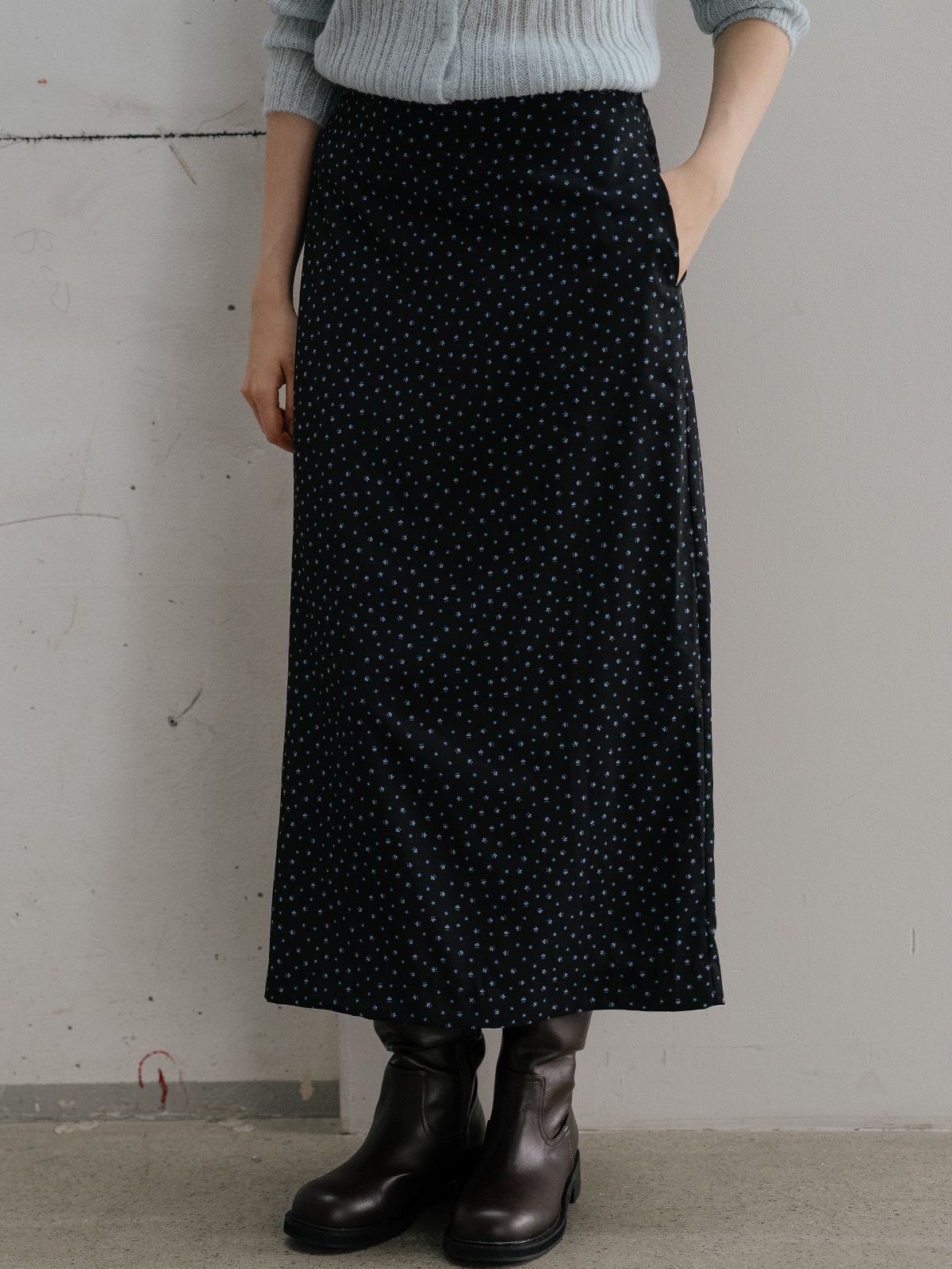 프리버07(FRIVER07) Floral long skirt FRFA01SK01_Navy