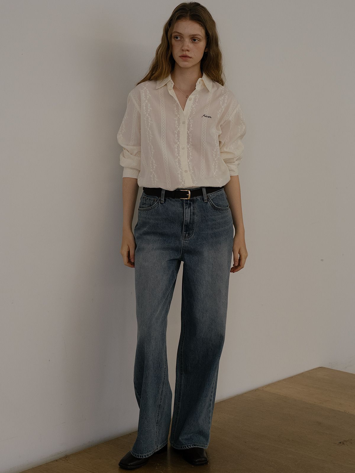 프리버07(FRIVER07) Natural washed denim pants FRFA01DP04_Blue