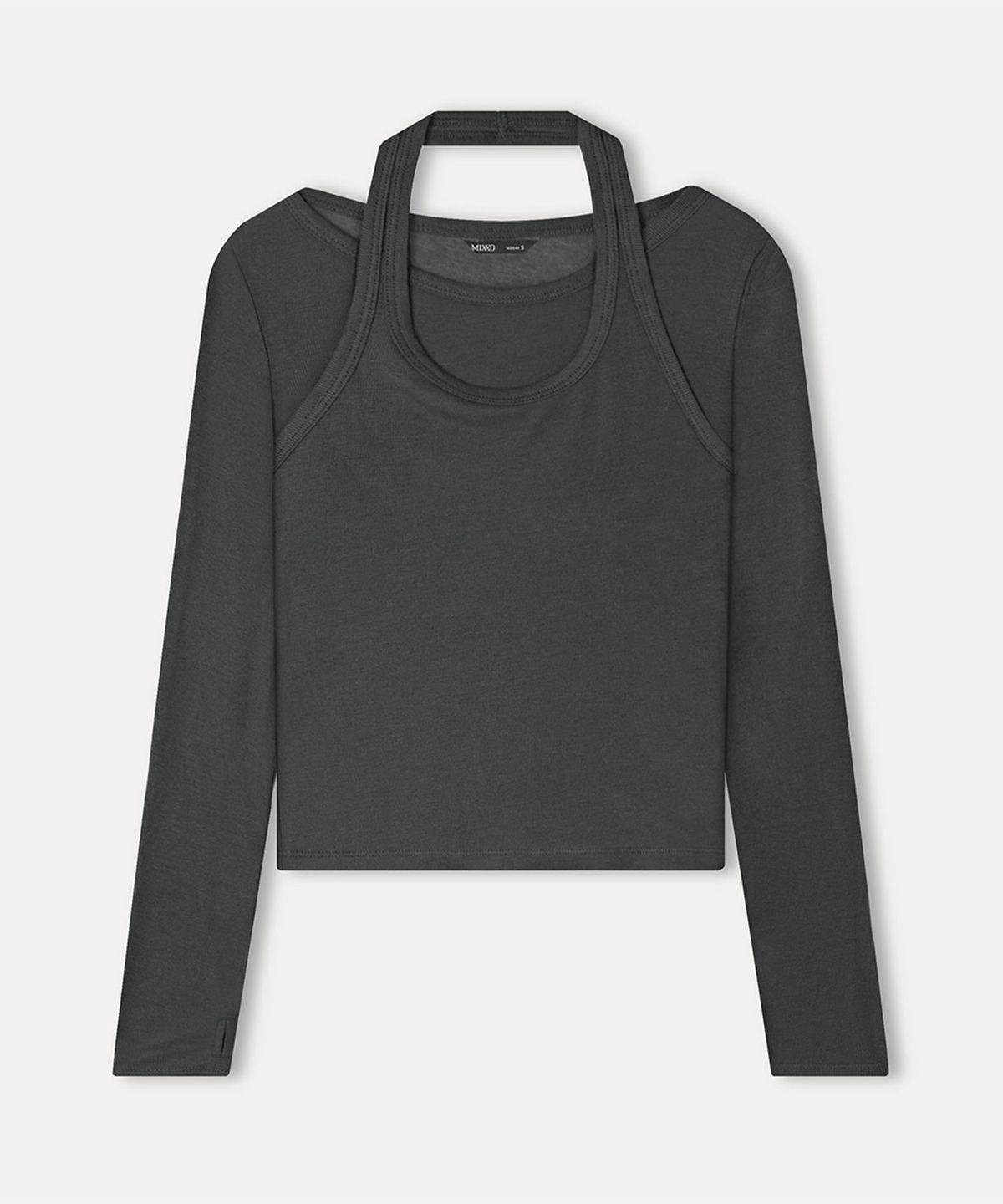 미쏘(MIXXO) 홀터넥 레이어드 긴팔 티셔츠_MIWLWF912C