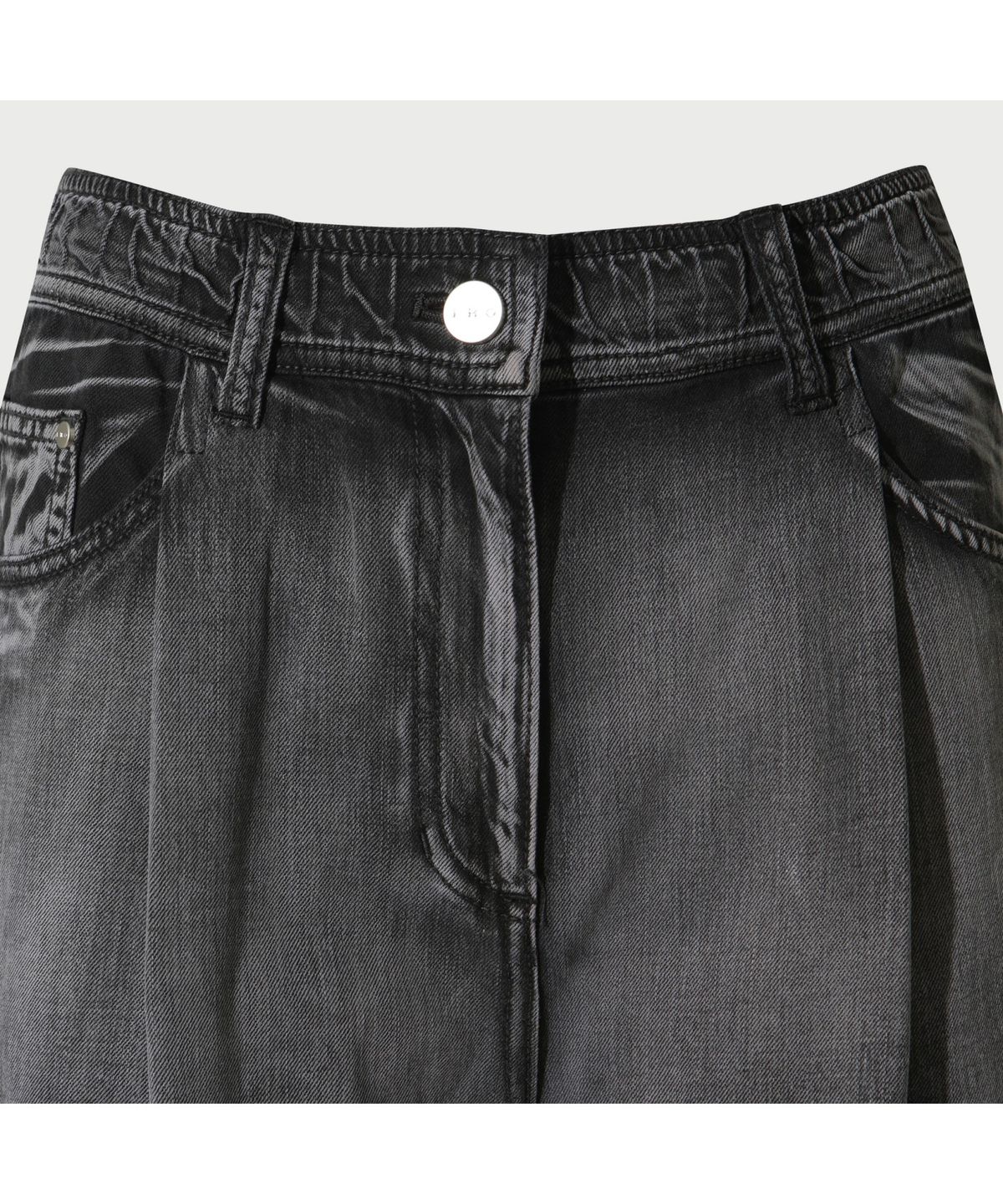 이로 우먼(IROWOMEN) ONDINE 밴딩 데님 와이드 팬츠 ILPDA25788GYX