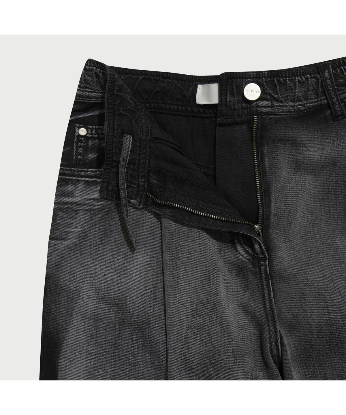 이로 우먼(IROWOMEN) ONDINE 밴딩 데님 와이드 팬츠 ILPDA25788GYX