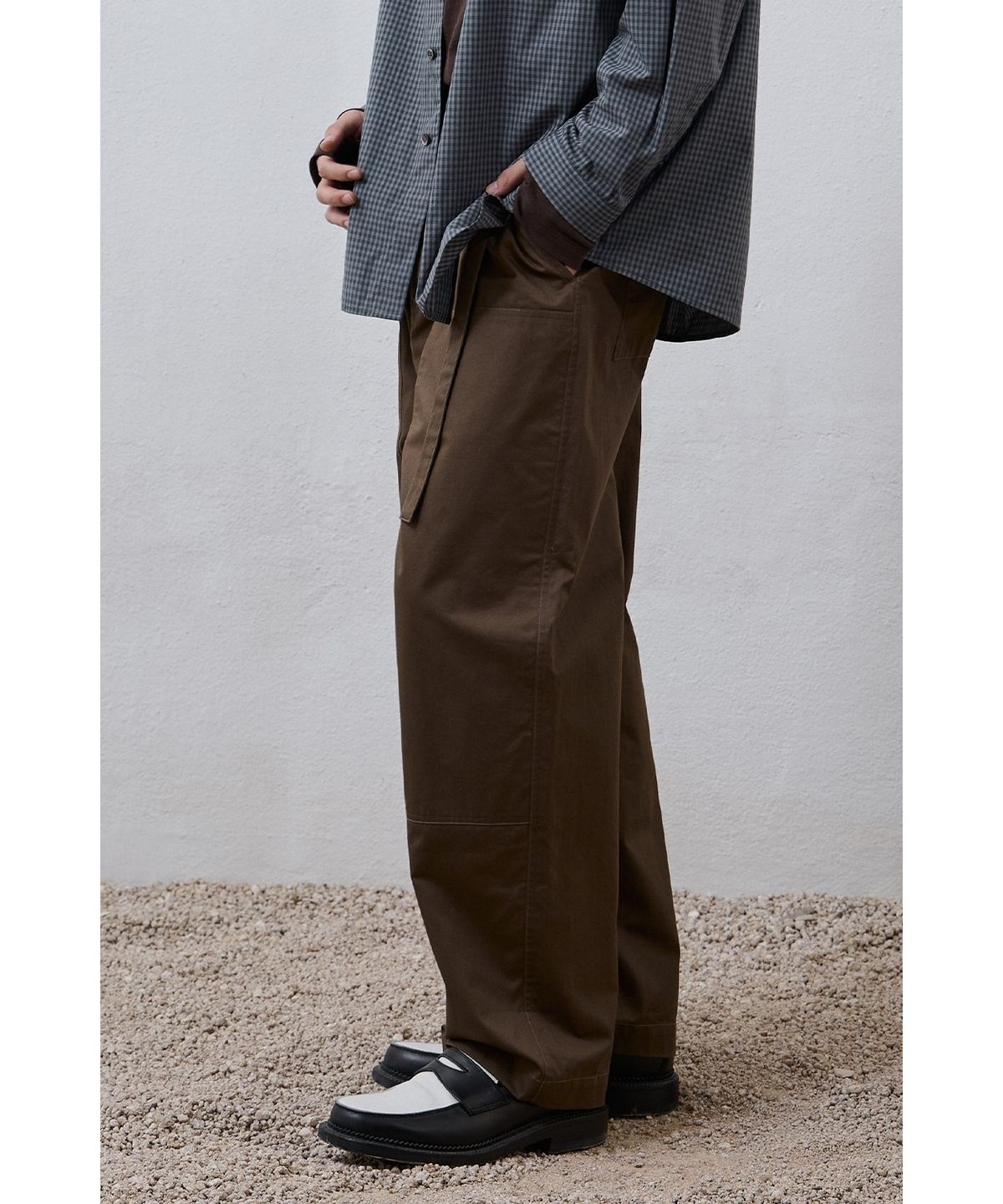 유스(YOUTH) Belted Work Pants - Olive