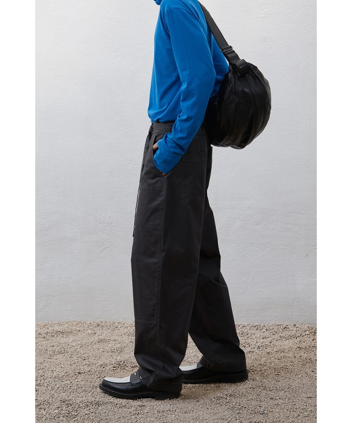유스(YOUTH) Belted Work Pants - Charcoal Grey