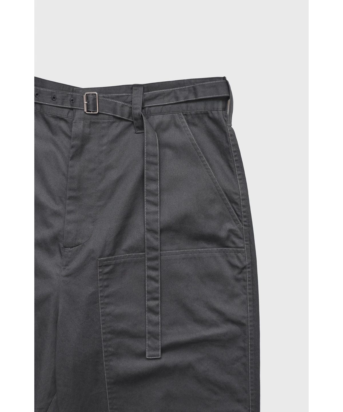 유스(YOUTH) Belted Work Pants - Charcoal Grey