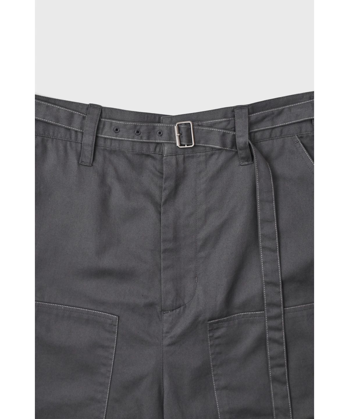 유스(YOUTH) Belted Work Pants - Charcoal Grey
