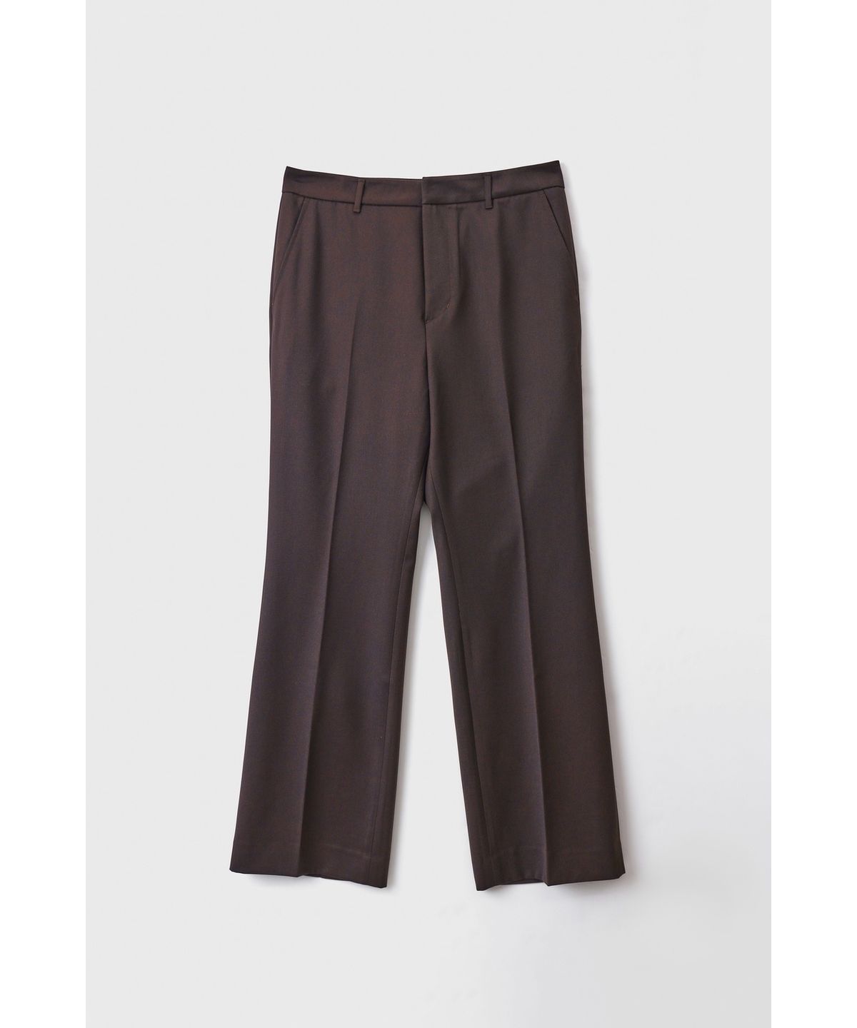 유스(YOUTH) Flared Wool Trousers - Brown