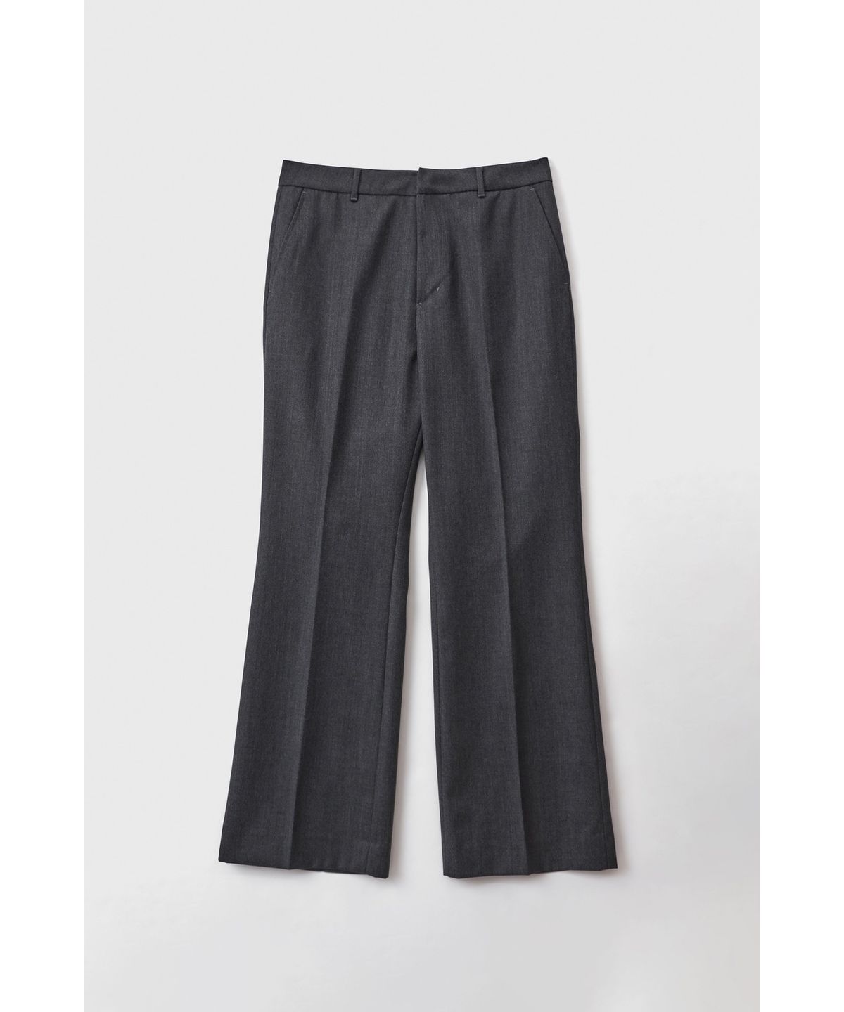 유스(YOUTH) Flared Wool Trousers - Charcoal Grey