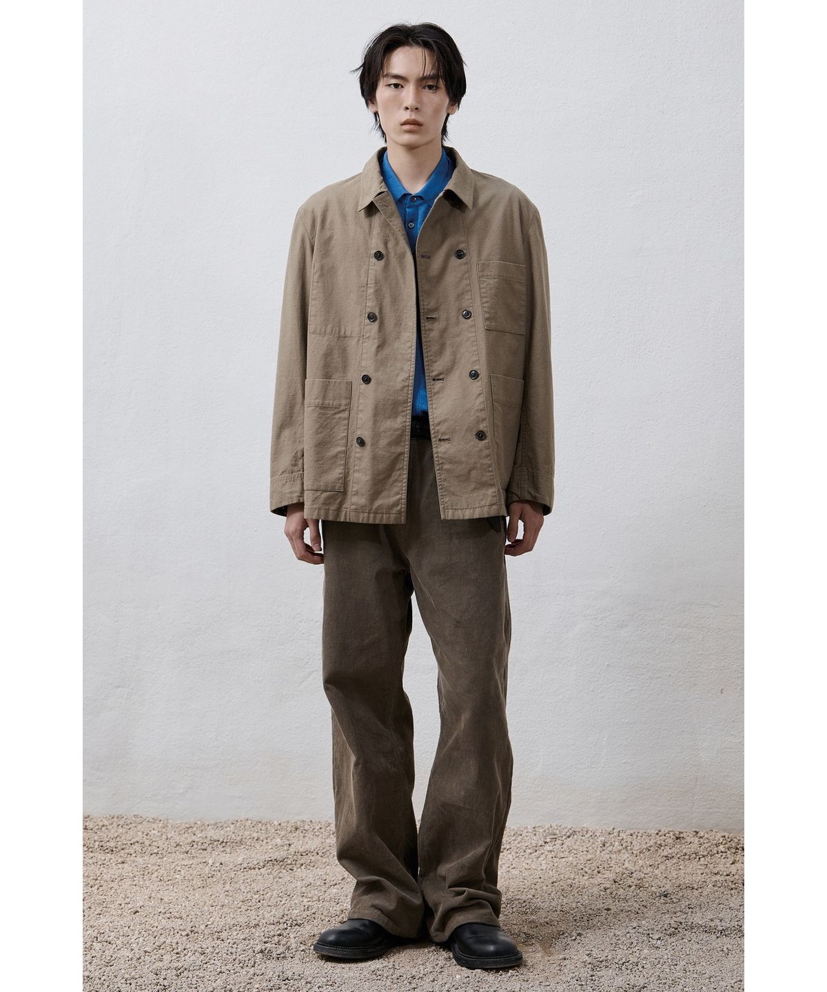 유스(YOUTH) Double Breasted French Work Jacket - Moss