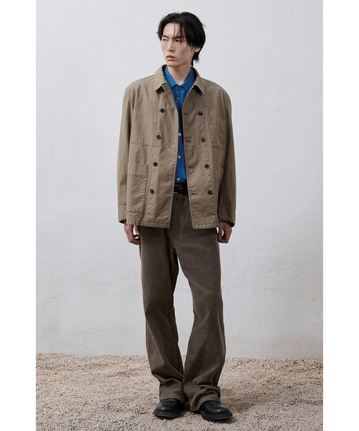 유스(YOUTH) Double Breasted French Work Jacket - Moss