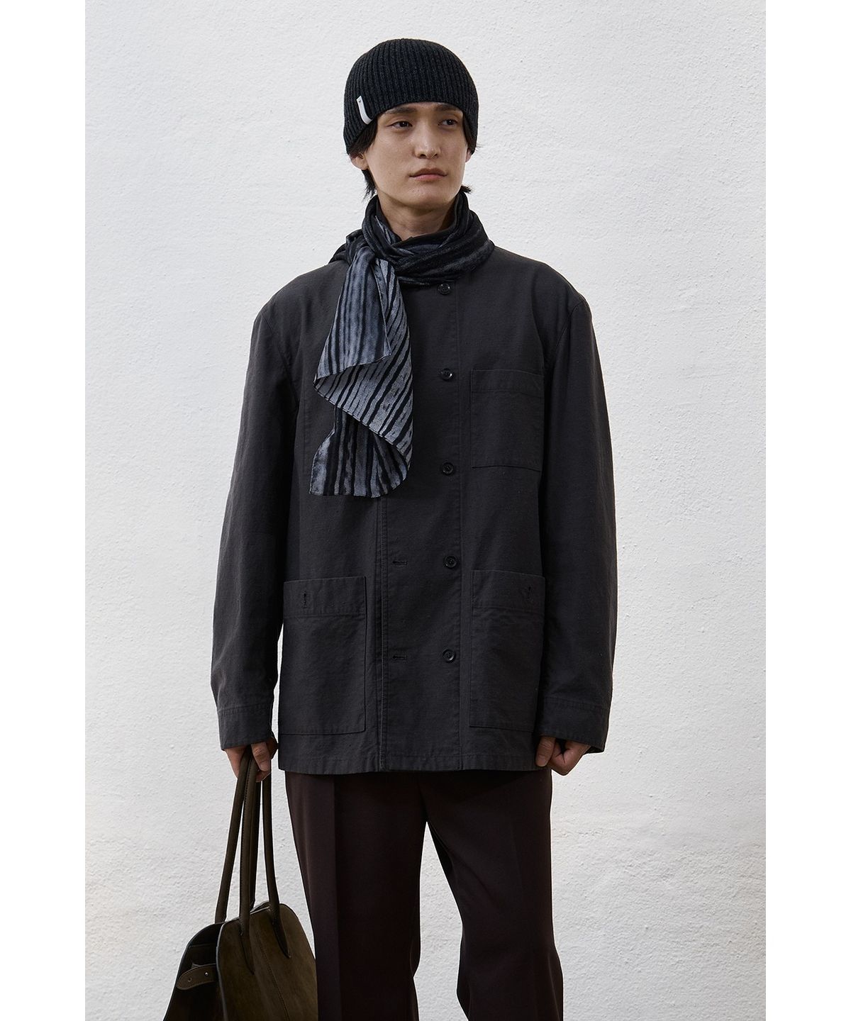 유스(YOUTH) Double Breasted French Work Jacket - Charcoal Grey
