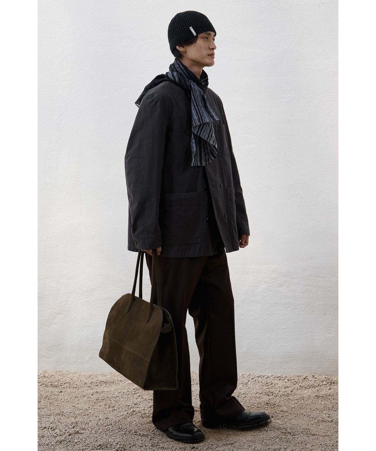 유스(YOUTH) Double Breasted French Work Jacket - Charcoal Grey