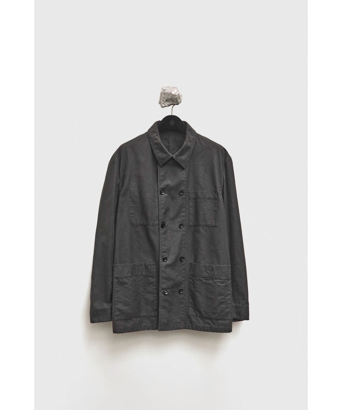 유스(YOUTH) Double Breasted French Work Jacket - Charcoal Grey