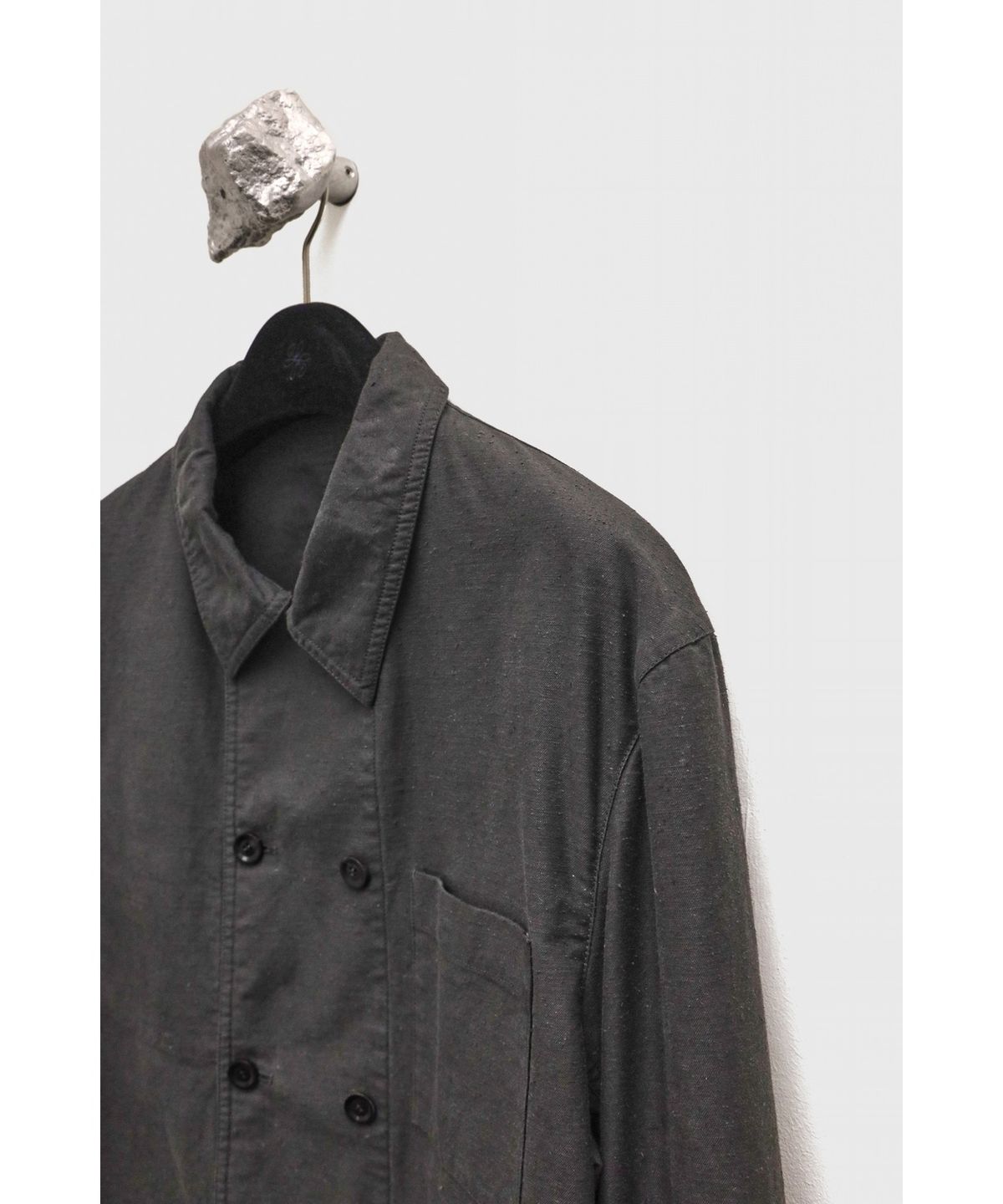 유스(YOUTH) Double Breasted French Work Jacket - Charcoal Grey