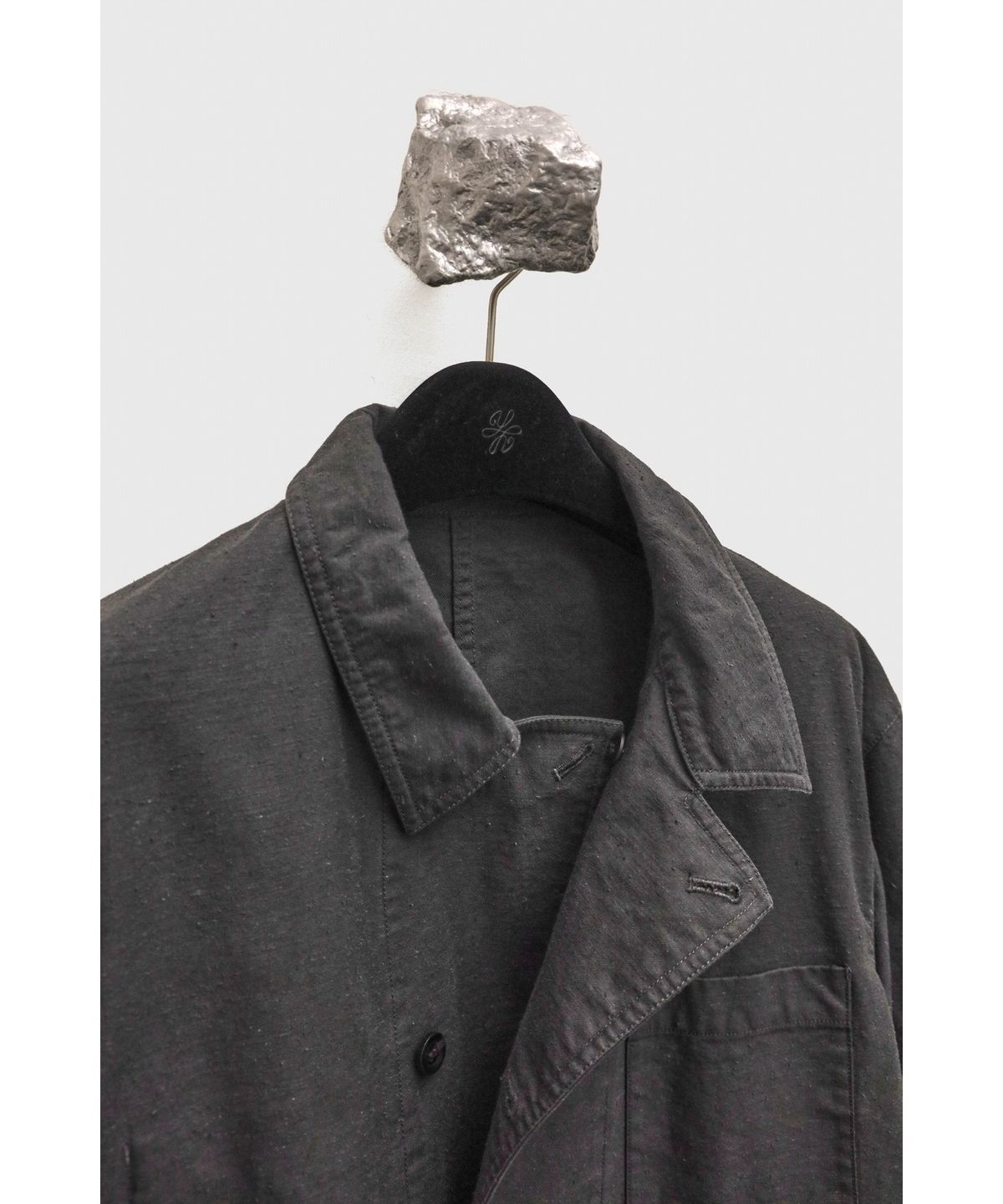유스(YOUTH) Double Breasted French Work Jacket - Charcoal Grey