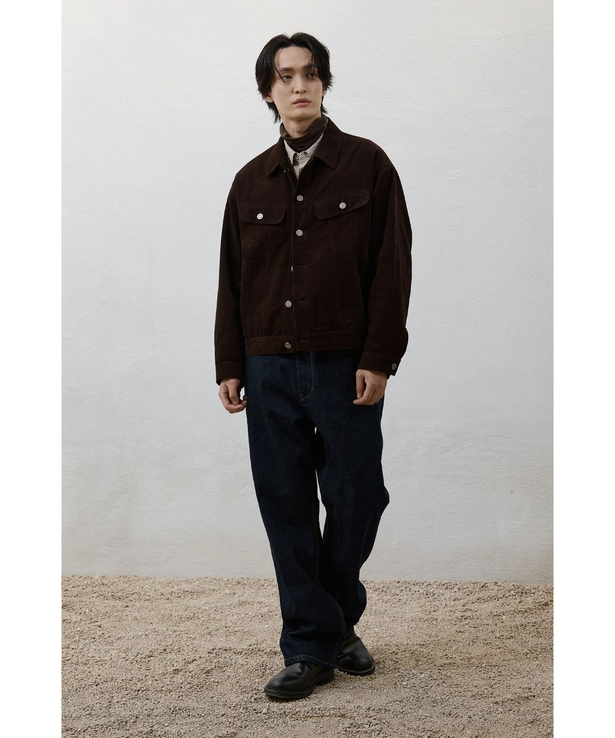 유스(YOUTH) Corduroy Textured Jacket - Brown