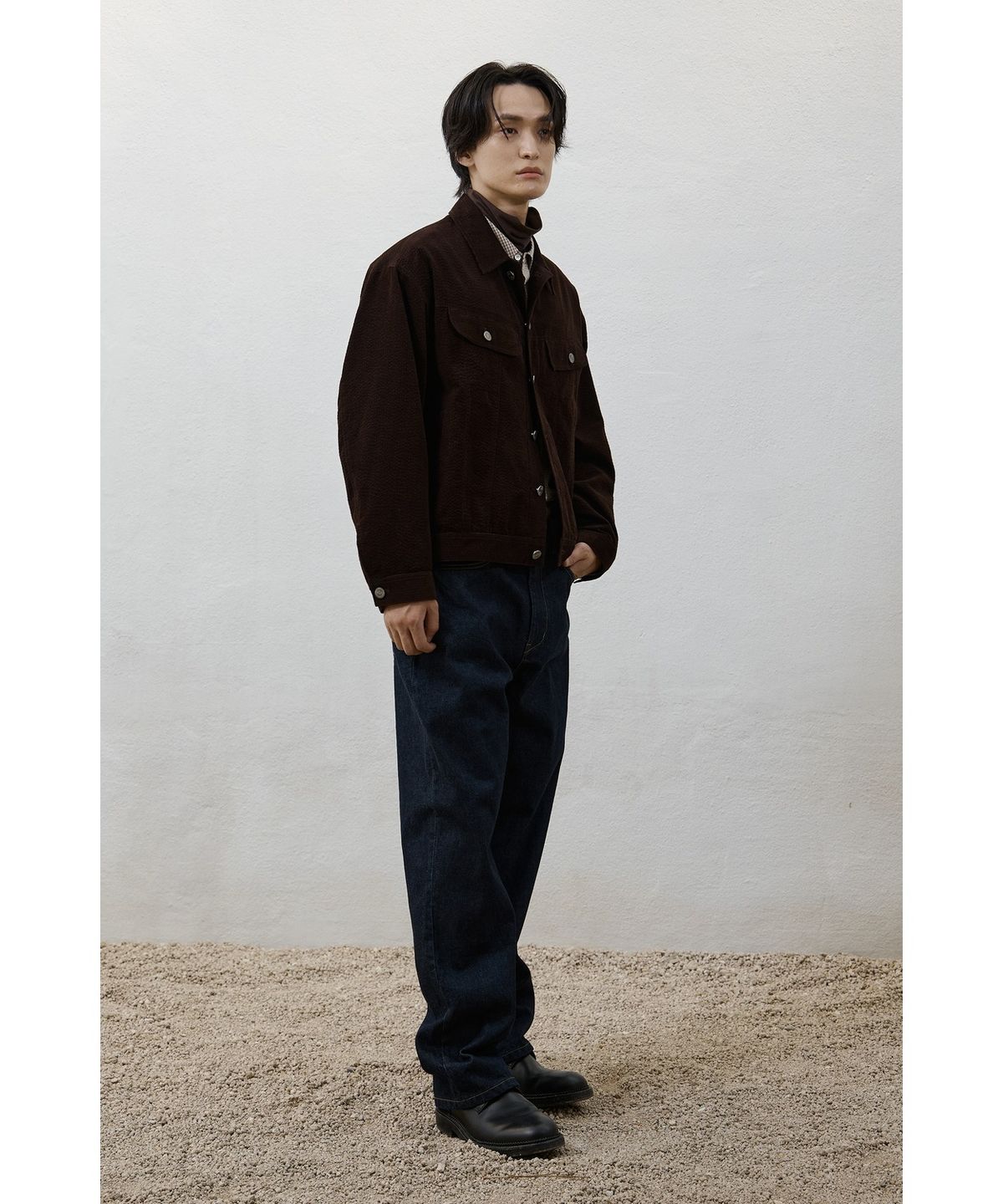 유스(YOUTH) Corduroy Textured Jacket - Brown