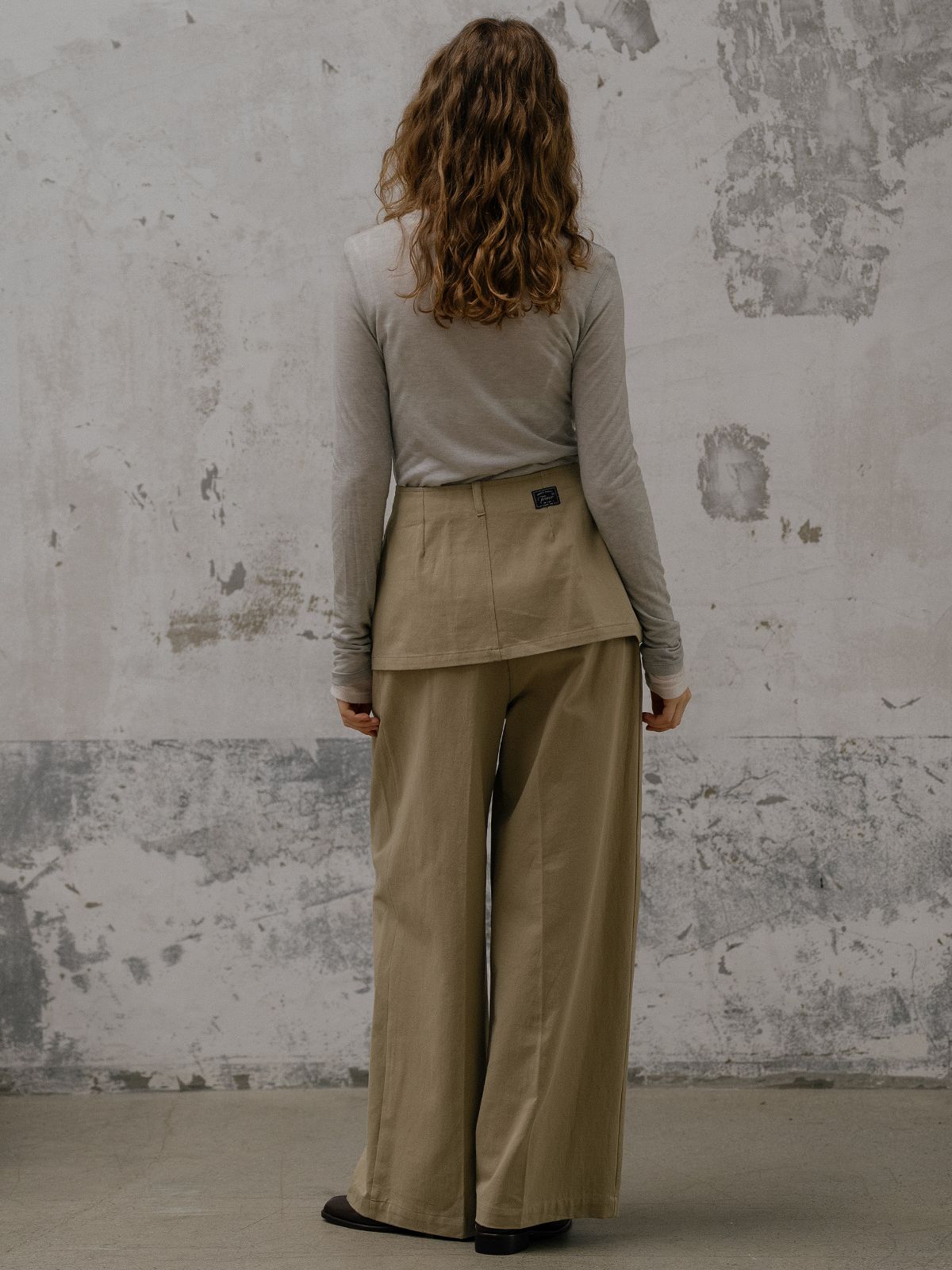 프리버07(FRIVER07) Layered skirt pants FRFA01PT01_Beige