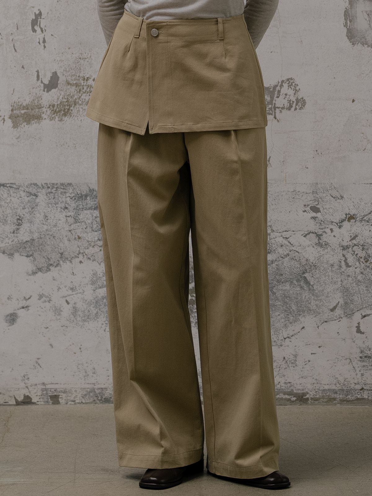 프리버07(FRIVER07) Layered skirt pants FRFA01PT01_Beige