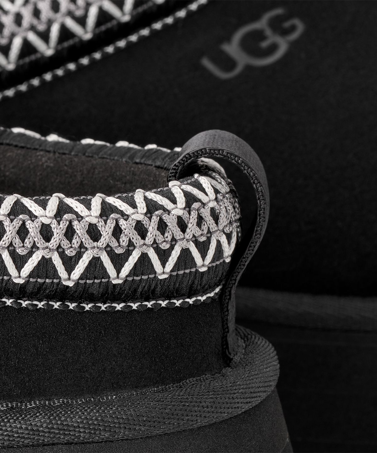 어그(UGG) [WOMEN] 스티치 칼라 플랫폼 슬리퍼 (타즈 II) - 블랙 / 1174471-BLK