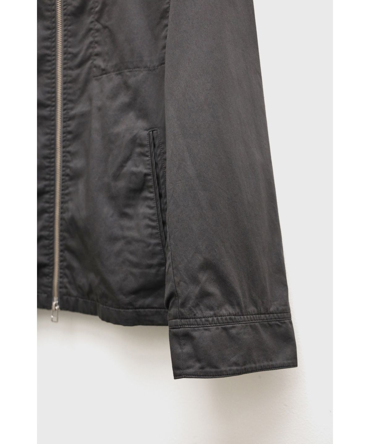 유스(YOUTH) Washed Cotton Zip-up Jacket - Charcoal Grey