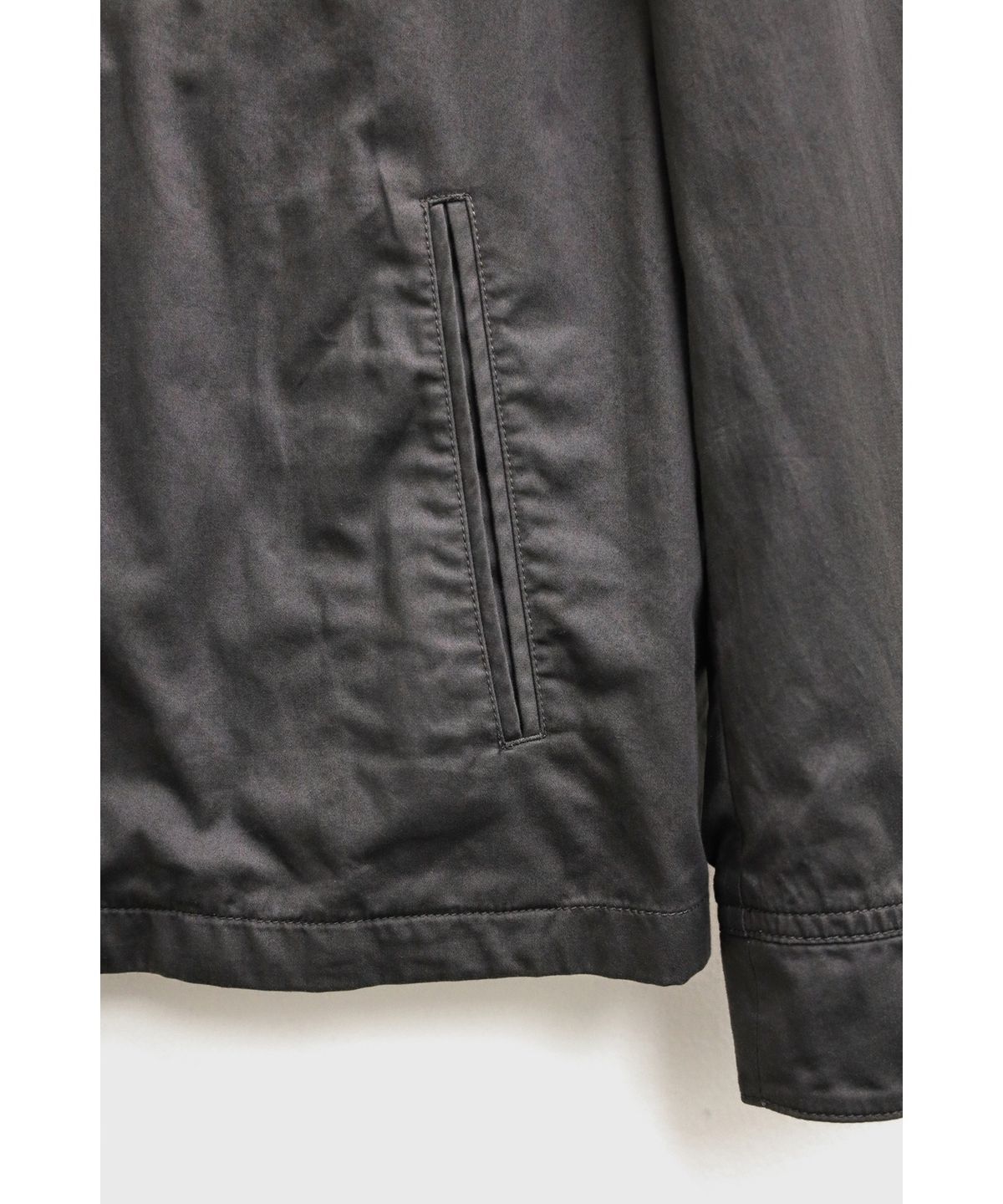 유스(YOUTH) Washed Cotton Zip-up Jacket - Charcoal Grey