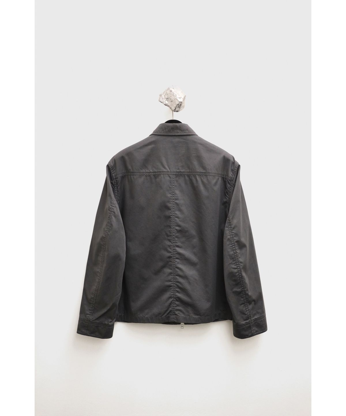 유스(YOUTH) Washed Cotton Zip-up Jacket - Charcoal Grey