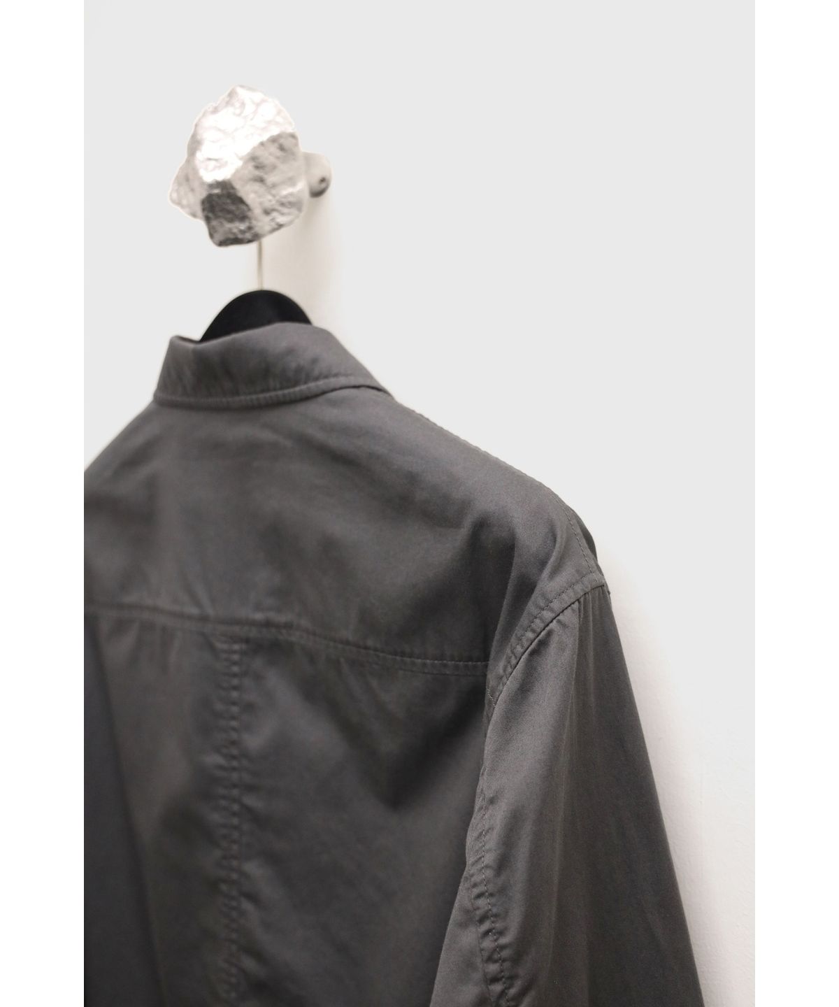 유스(YOUTH) Washed Cotton Zip-up Jacket - Charcoal Grey