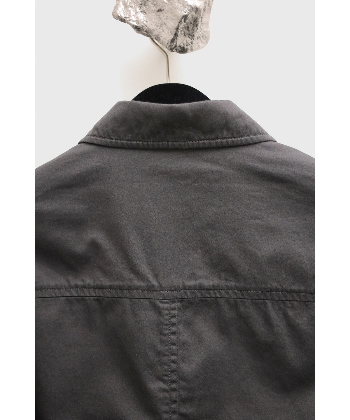 유스(YOUTH) Washed Cotton Zip-up Jacket - Charcoal Grey