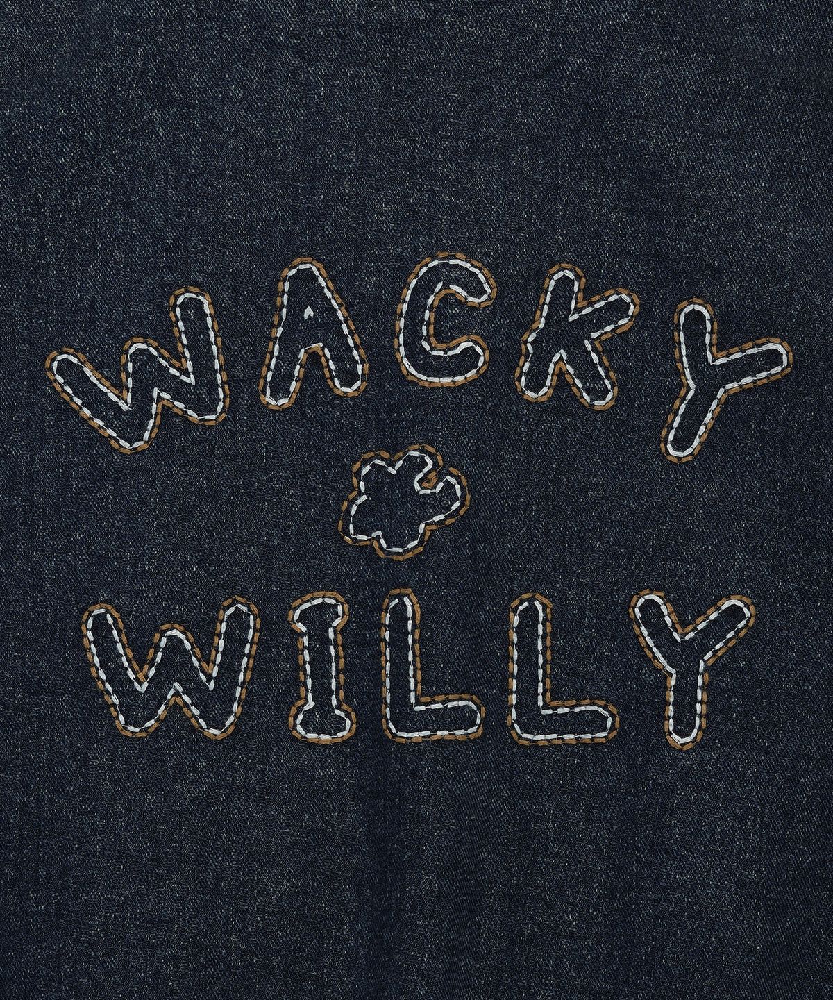 와키윌리(WACKY WILLY) 우먼스 카라배색 블루종 데님 자켓 블루