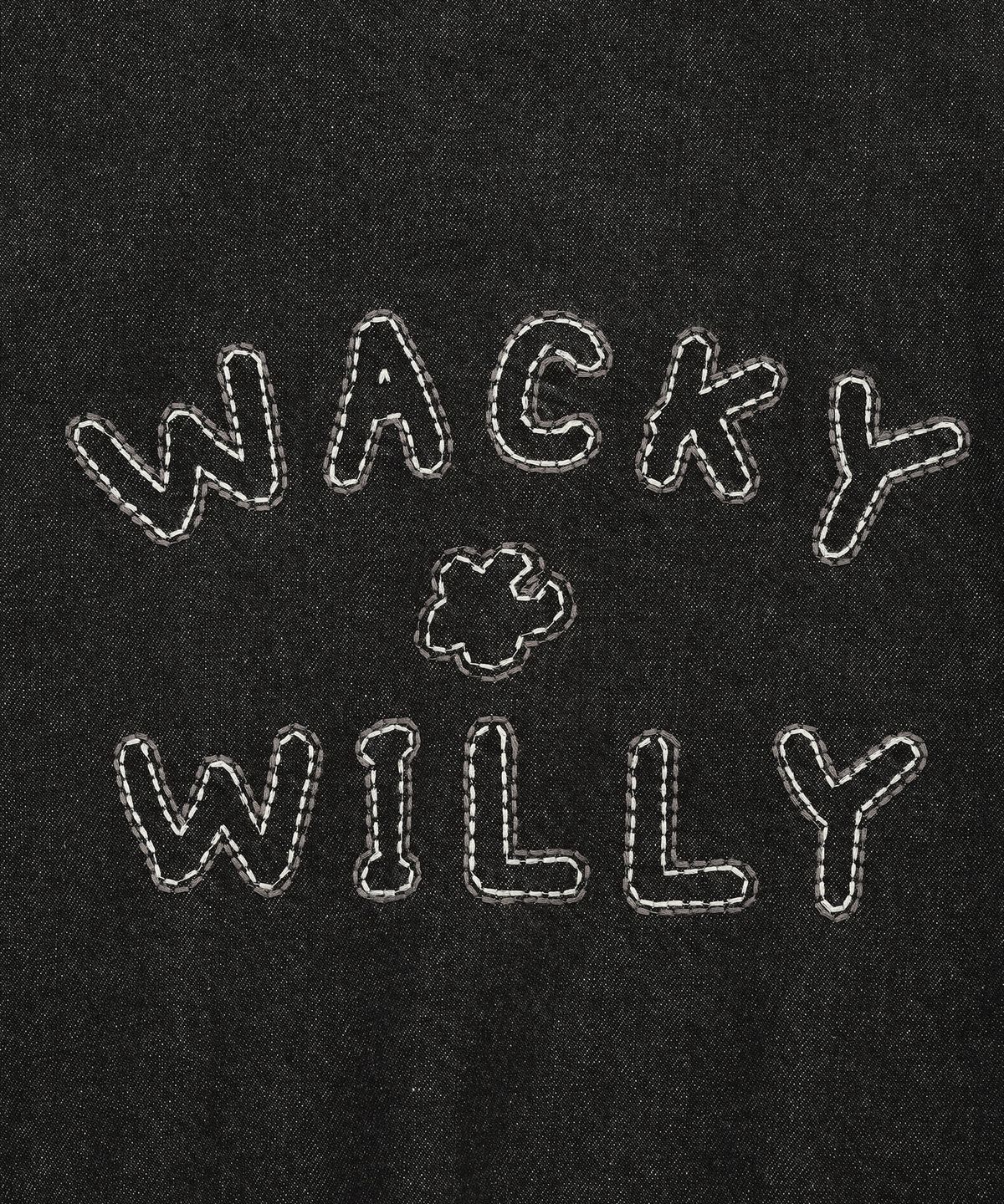 와키윌리(WACKY WILLY) 우먼스 카라배색 블루종 데님 자켓 블랙