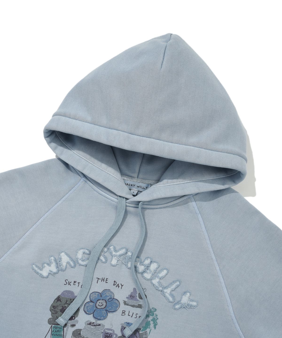 와키윌리(WACKY WILLY) 우먼스 피그먼트 그래픽 후디 블루