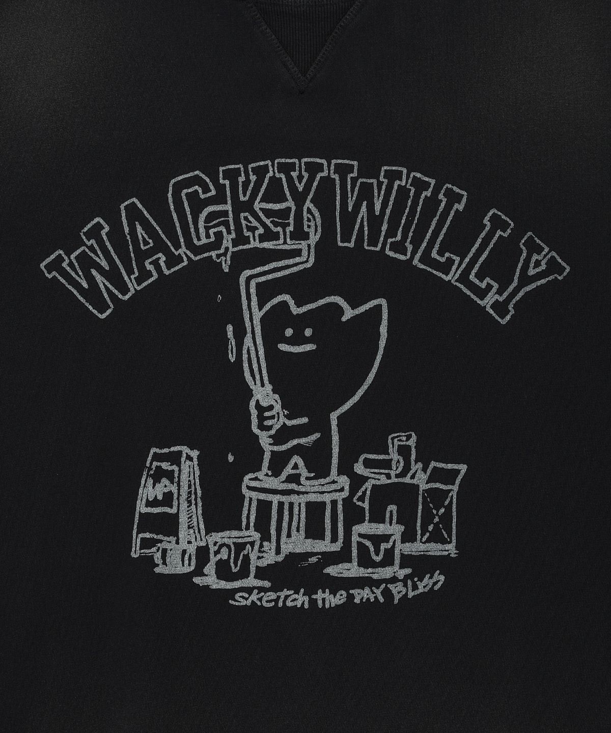 와키윌리(WACKY WILLY) 워싱 키키 그래픽 맨투맨 차콜