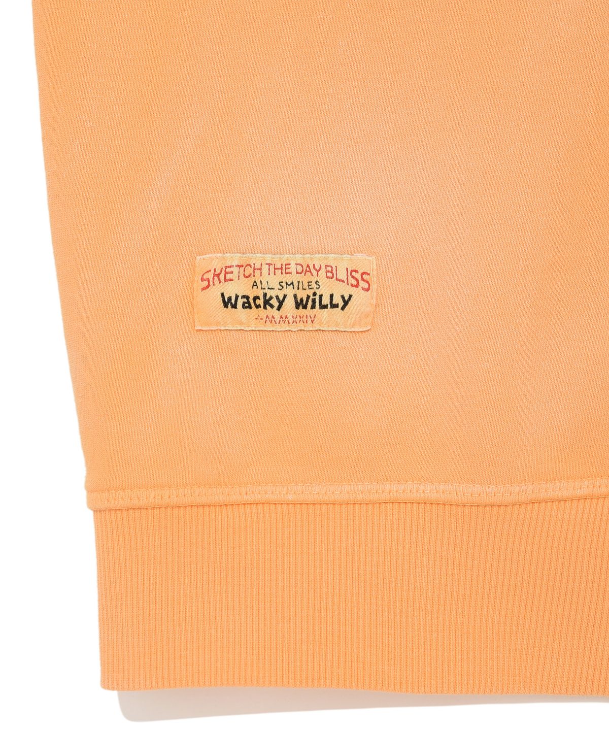 와키윌리(WACKY WILLY) 워싱 키키 그래픽 맨투맨 오렌지