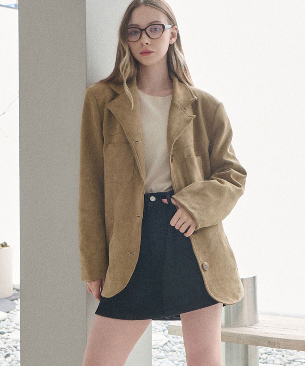 슬로우롤리(SLOWLOLLI) Slow structure overfit suede jacket