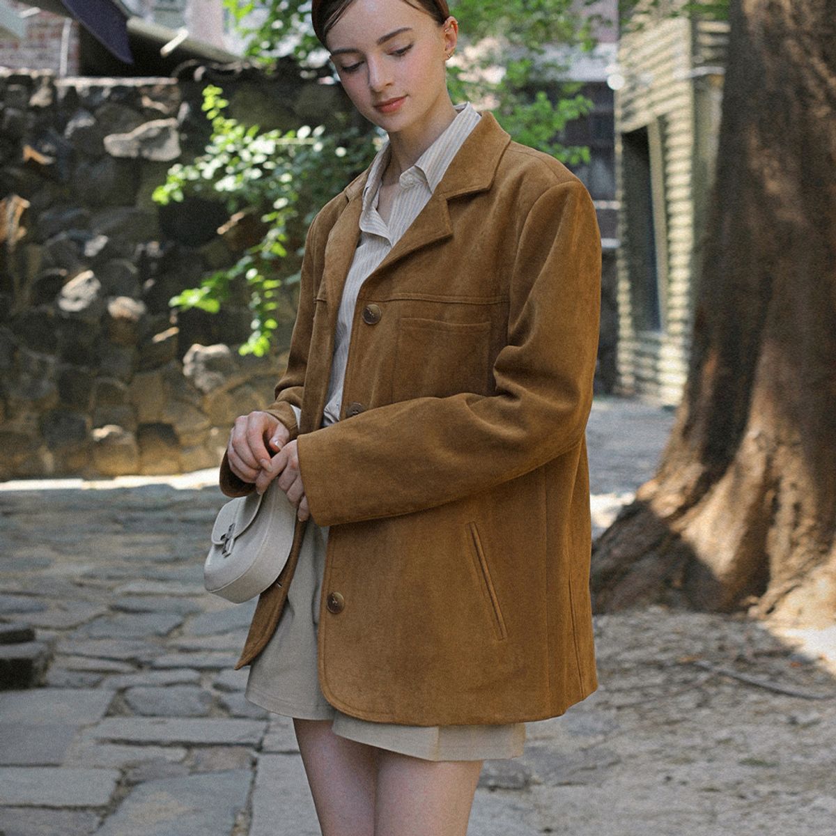 슬로우롤리(SLOWLOLLI) Slow structure overfit suede jacket