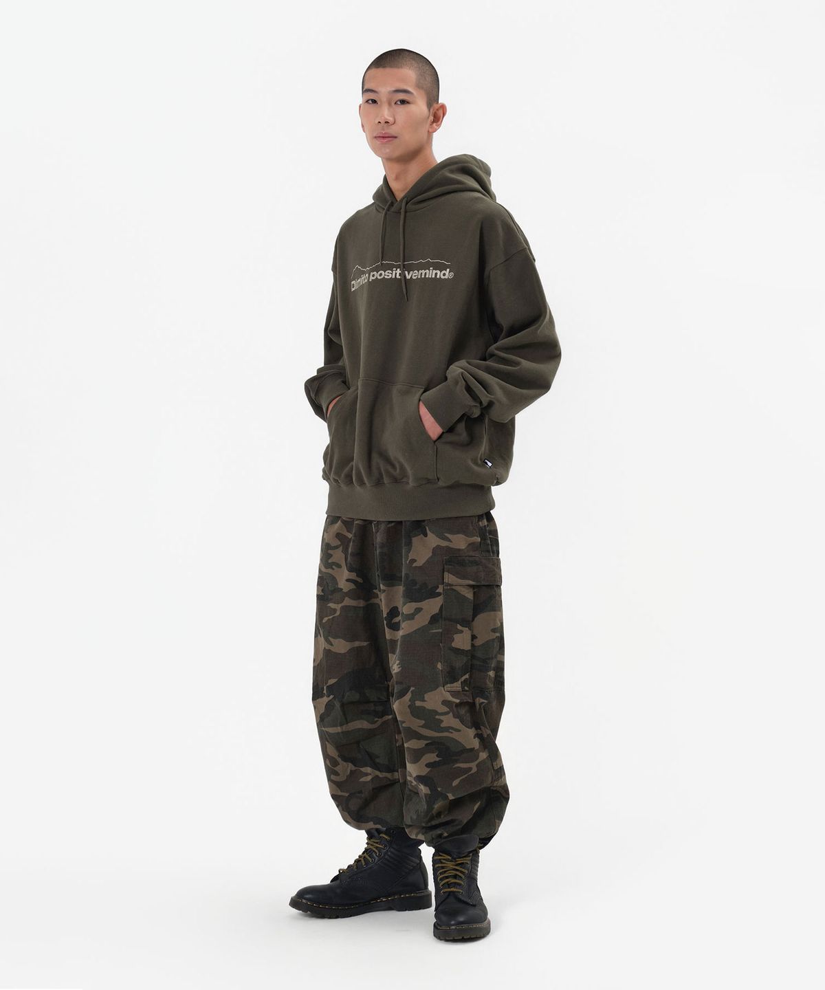 디미토(DIMITO) MT OG LOGO HOODIE OLIVE KHAKI