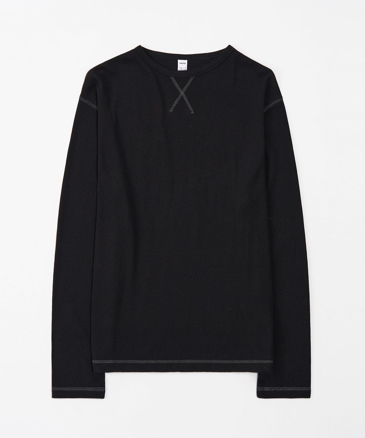 토피(TOFFEE) 스티치 와플 롱 슬리브 (BLACK)
