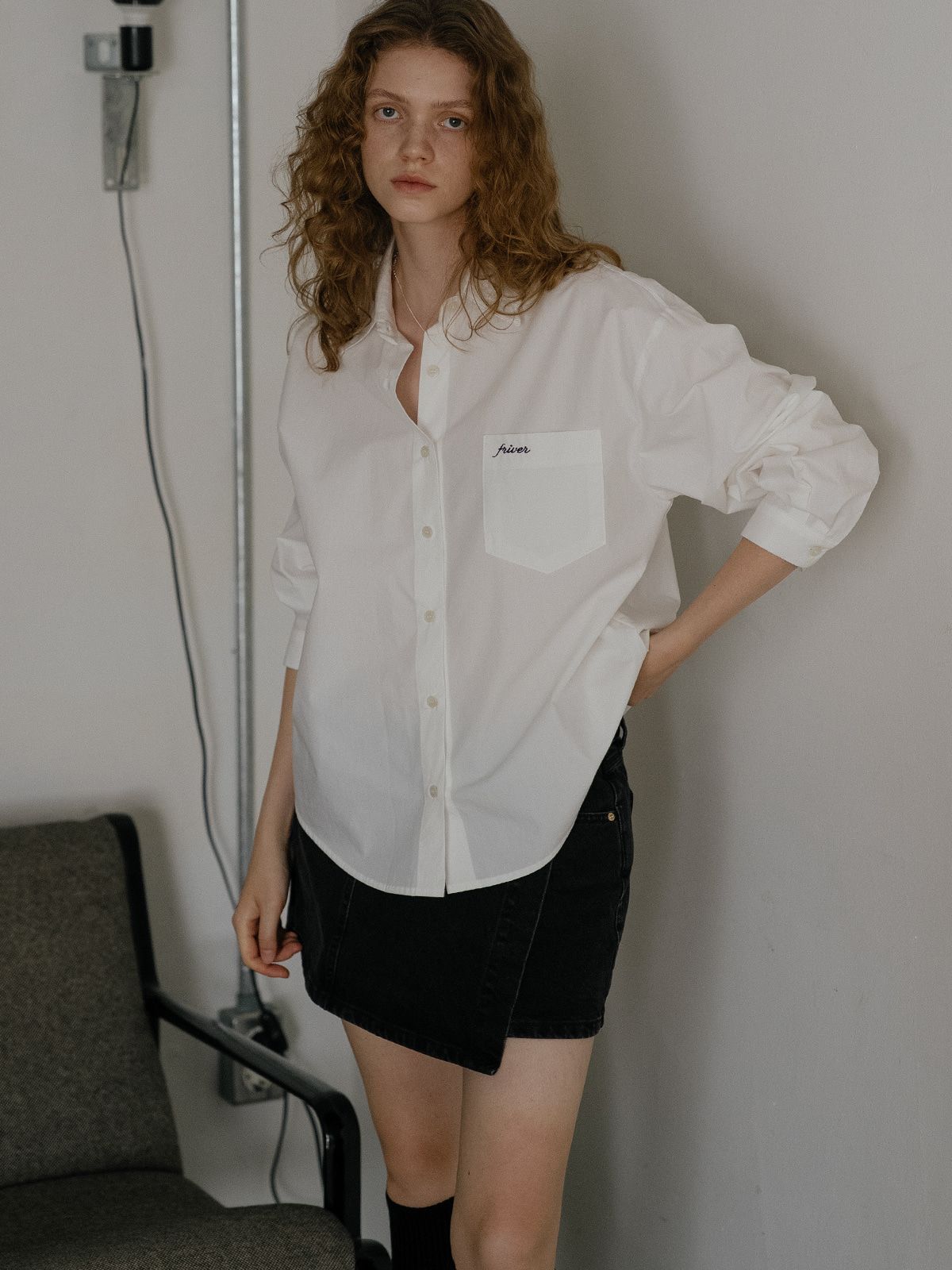 프리버07(FRIVER07) Cotton oversized shirt [FRFA01SH07]_Ivory