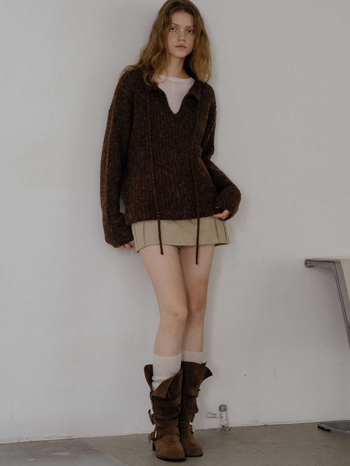 프리버07(FRIVER07) Back ribbon 2way knit [FRFA01NT05]_Brown